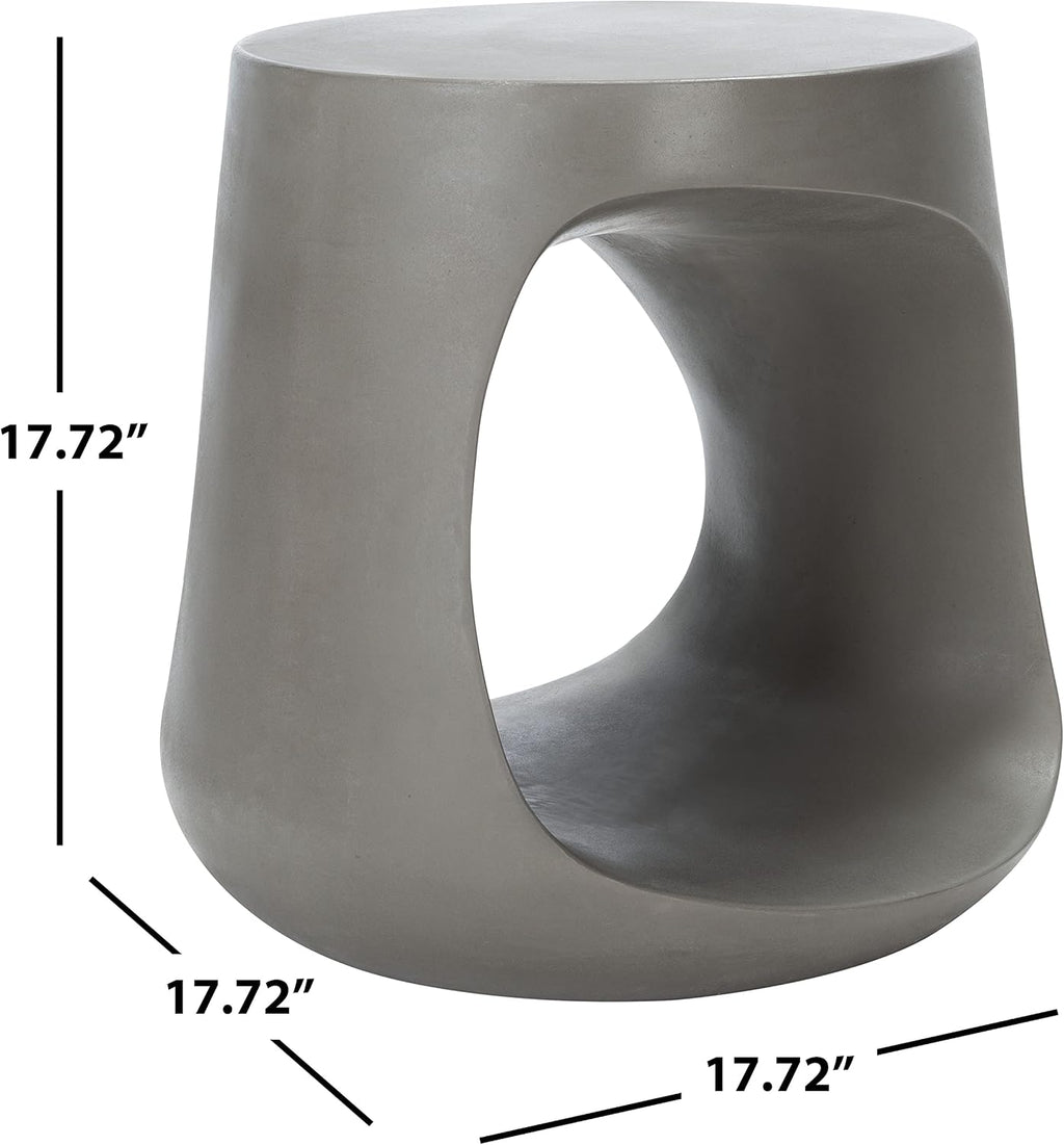 SAFAVIEH Outdoor Collection Vikki Modern Dark Grey Concrete Accent Table (Fully Assembled) VNN1040A