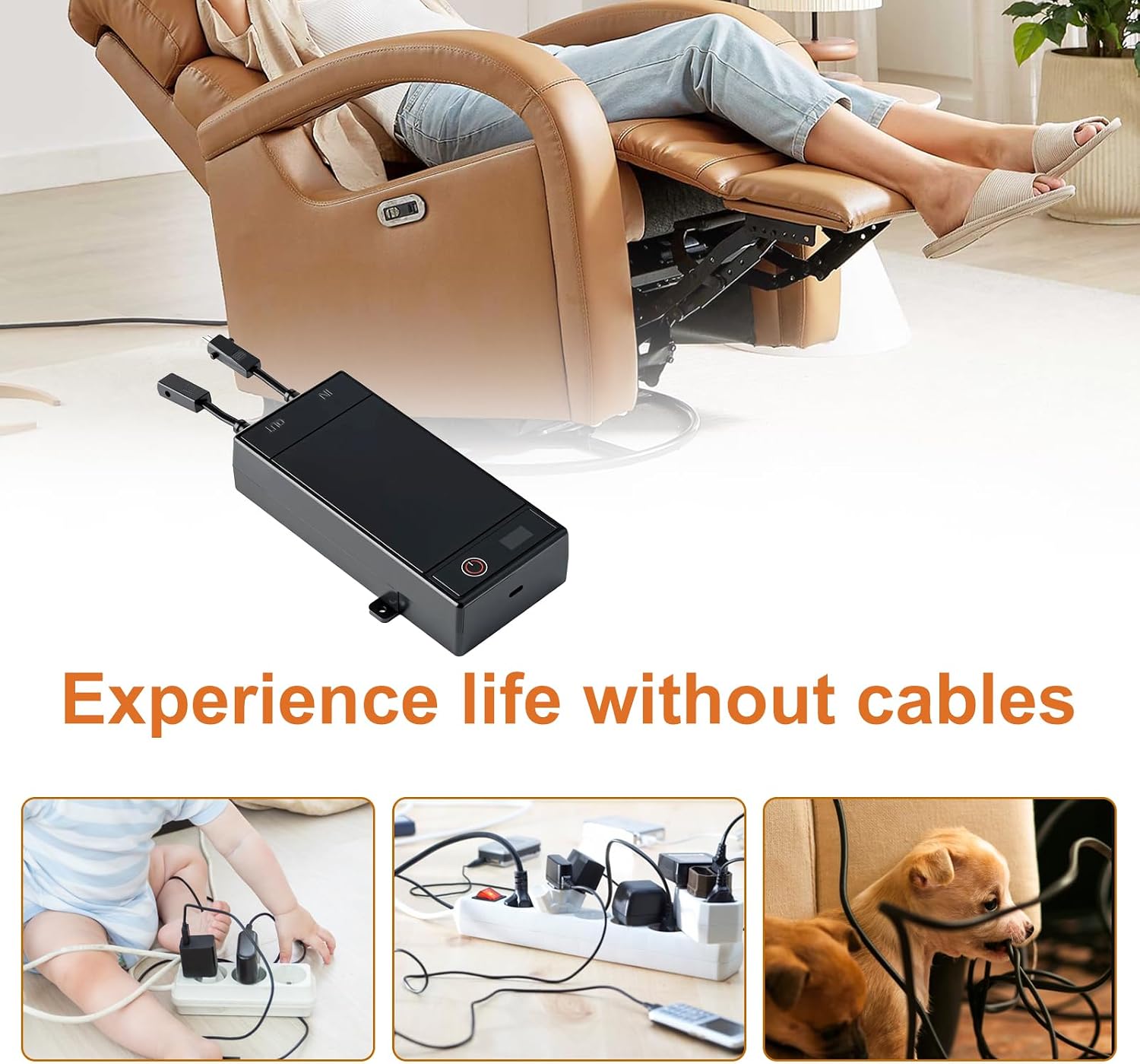2 Pack Battery Packs for Reclining Furniture - 2500mAh with LCD Display for Electric Recliners, Power Sofas, Lift Chairs and Couch - only Compatible with 2-Pin Connector Motion Furniture