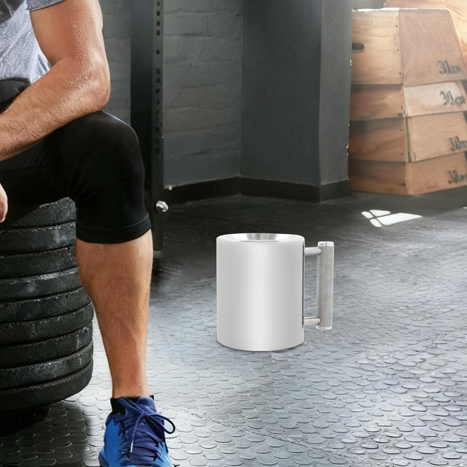 Heavy Mug, 304 Stainless Steel Weighted Mug 26Lb/ 13kg 400ml/13.53oz Overweight Dumbbell Heavy Cup Fitness Sports Water Cup Gym Workout Coffee Mug