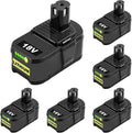 6Pack 8.0Ah P108 18V Replacement for Ryobi 18V Battery Compatible with Ryobi Battery P102 P103 P104 P105 P107 P108 P109 P190 P122 Cordless Tool Battery Packs