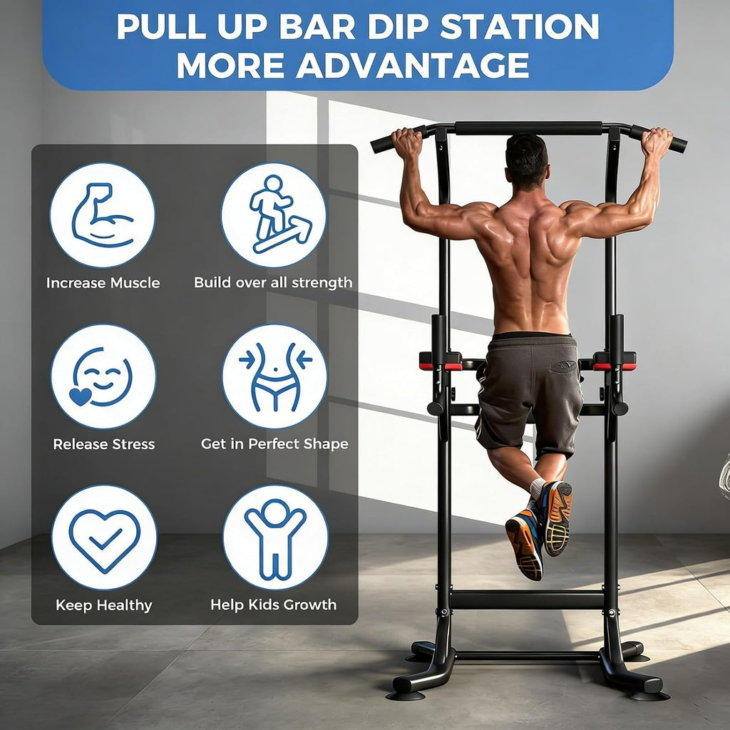 ZENOVA Pull Up Bar, Multi-Function Pull Up Dip Bar Station, Home Gym Workout Strength Training Equipment for Men Women Muscle Building