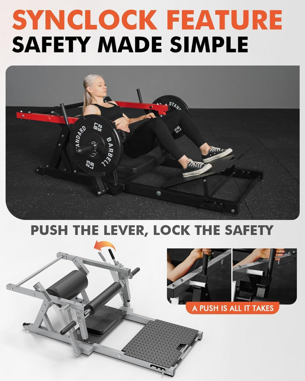 GMWD Hip Thrust Machine, 800LBS Plate-Loaded Glute Bridge Machine with Weight Holder, Heavy Duty Butt Exercise Equipment for Glute Muscles Building and Butt Shaping, Adjustable Footboard(R100LB