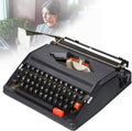 Classic Manual Typewriter, Traditional Portable Vintage Typewriter Deeply Restored by Craftsmen, Manual Typewriter for Writing, Literary Retro Collection Gift, Easy to Use Machinery Typewriter,Black