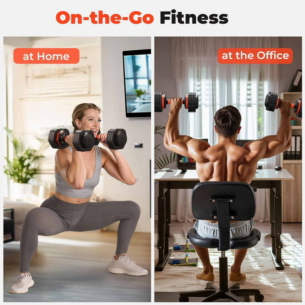 FLYBIRD Adjustable Dumbbell Set of 2, 110LB/50LB Weights Dumbbell Set for Home Gym Exercise & Fitness, Fast Change Weights with Anti-Slip Handle, Multiweight Options for Full Body Workout