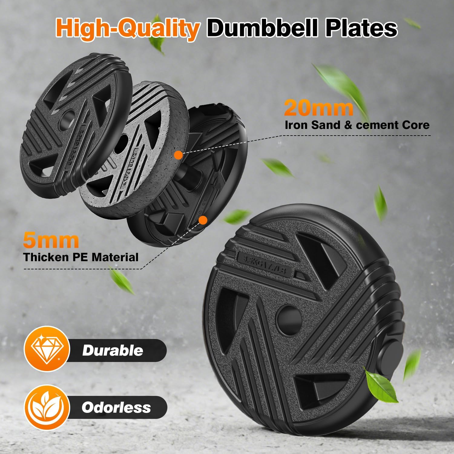 Adjustable Dumbbell Set, 33/44/66/88lbs Free Weights Set with Connector, 5 in 1 Weights Dumbbells Set Used as Barbell, Kettlebells, Push up Stand, Weight Plate, Exercise & Fitness Equipment for Home Gym Workout