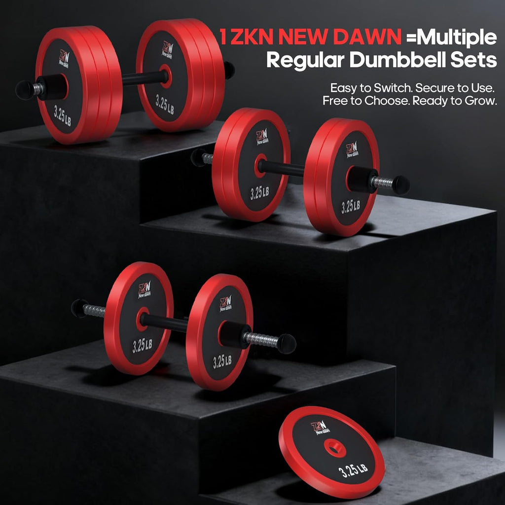 Adjustable Dumbbell Set，20/30/50/70/90lbs Free weight set with Carbon Steel,rack，Barbell Free weights set with Connector,Workout Equipment for Home Gym Suitable Men/Women