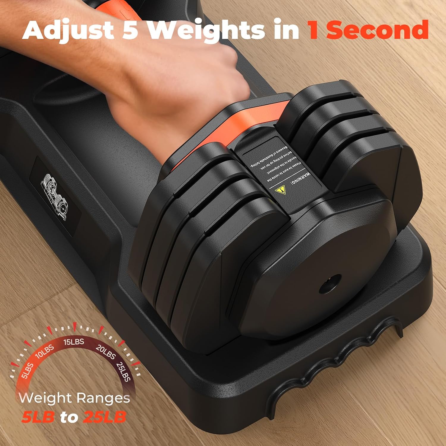 FLYBIRD Adjustable Dumbbell Set of 2, 110LB/50LB Weights Dumbbell Set for Home Gym Exercise & Fitness, Fast Change Weights with Anti-Slip Handle, Multiweight Options for Full Body Workout