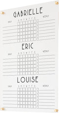 Personalized Chore Chart for Three Children | Custom Chore Chart for Girls and Boys dry erase clear acrylic minimalist homeschool (23'W x 31'H, Champagne Gold Standoffs)