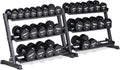 REP Fitness Urethane Coated Round Dumbbells, 5 to 100 lbs, Singles or Pairs, With or Without Rack, Steel Core, Rubber Encased, Chrome Handles, Professional Weights for Home Gym Strength Training