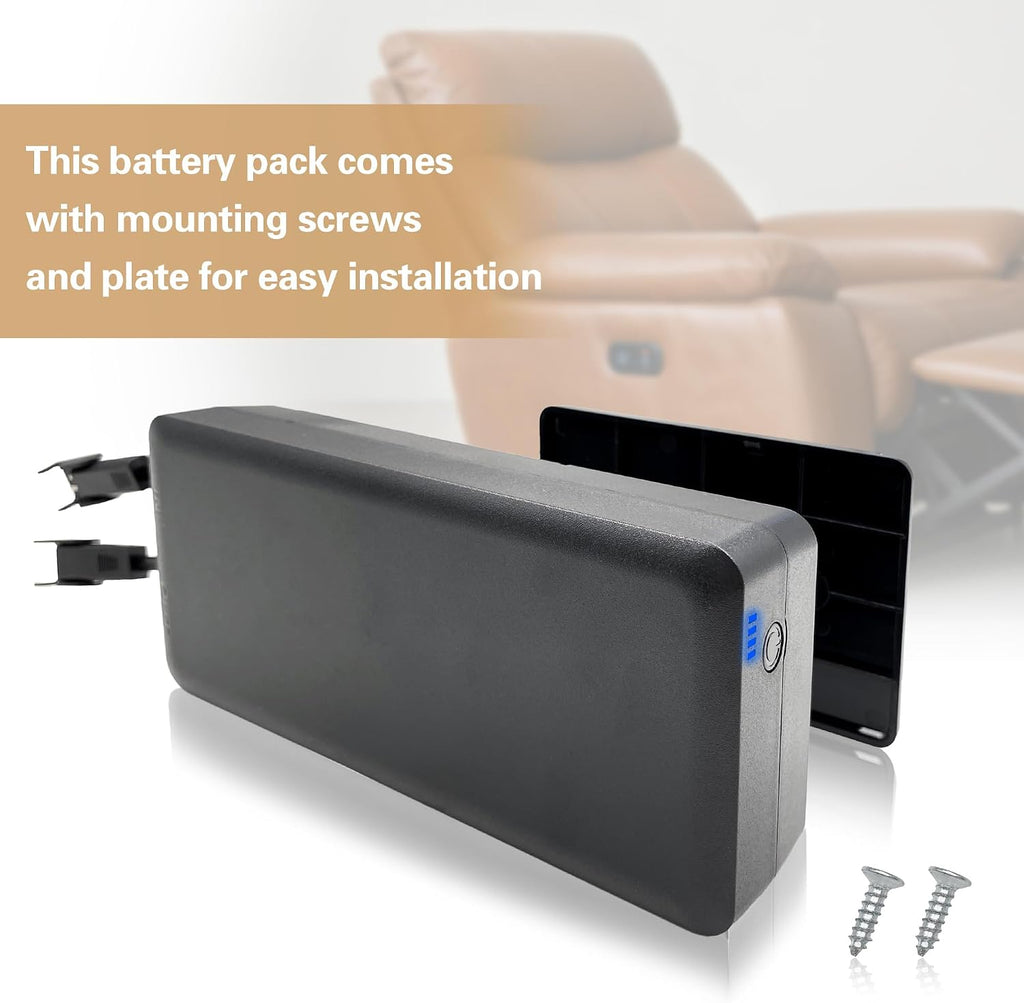 Power Recliner GreenPower 5000mAh Wireless Rechargeable Battery Pack Kits with Wall Power Supply Extension Cord and Y Power Cable
