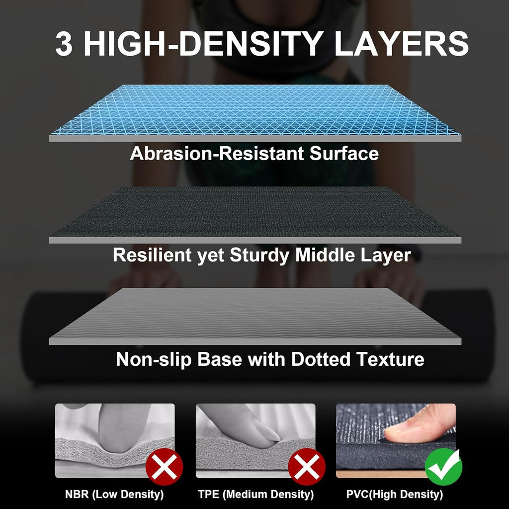 Large Exercise Mat 8'x5'|12'x6'|6'x4'|6'x2' Workout Mat for Home Gym Mats Exercise Heavy Duty Gym Flooring Fitness Mat Large Yoga Mat Cardio Mat for Weightlifting, Jump Rope, MMA, Shoe-Friendly