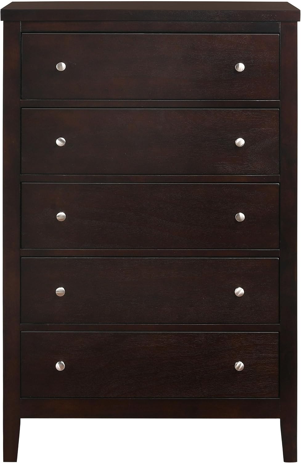 Coaster Home Furnishings Carlton Contemporary 5-Piece Bedroom Set Leatherette Upholstered Twin Size Panel Bed Frame 51-inch Headboard Cappuccino 202091T-S5