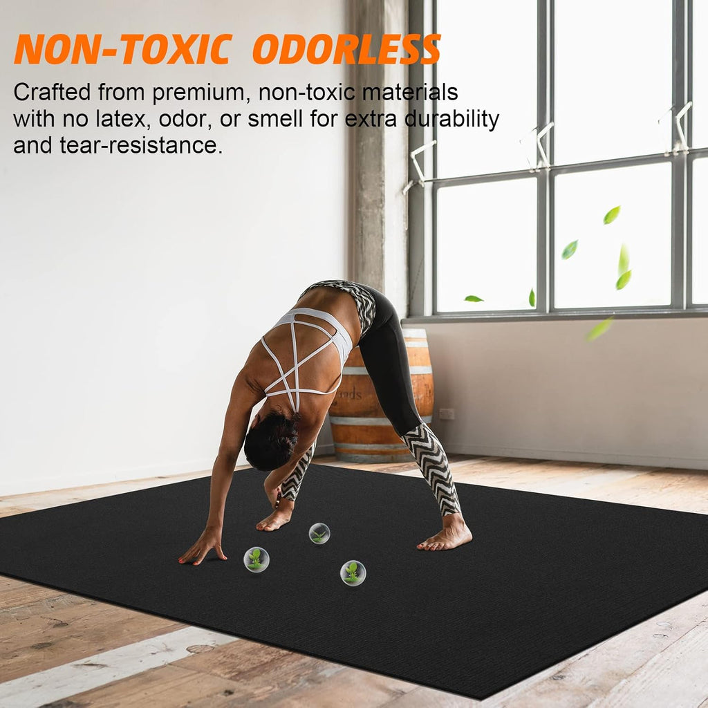 Large Exercise Mat 8'x5'|12'x6'|6'x4'|6'x2' Workout Mat for Home Gym Mats Exercise Heavy Duty Gym Flooring Fitness Mat Large Yoga Mat Cardio Mat for Weightlifting, Jump Rope, MMA, Shoe-Friendly