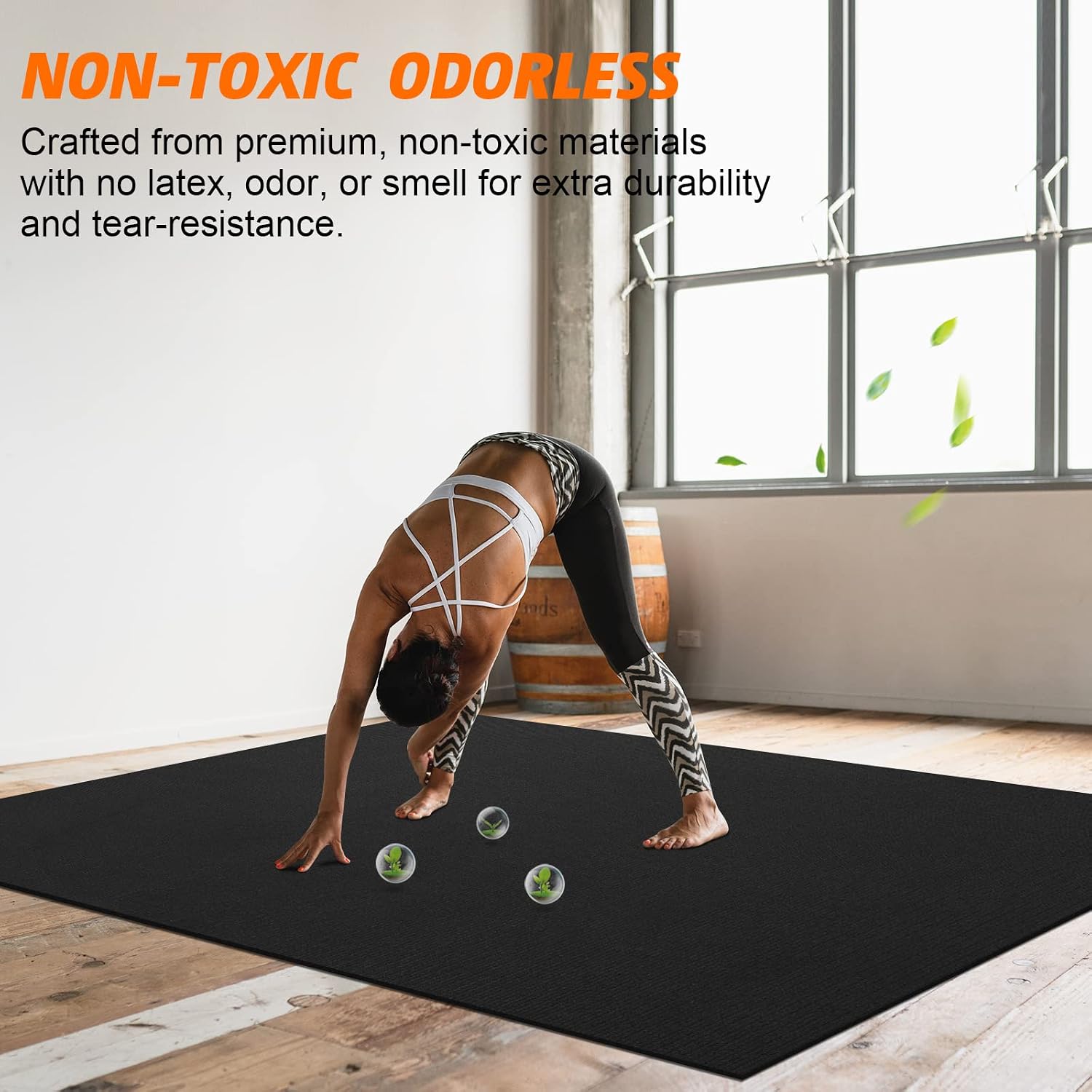 Large Exercise Mat 8'x5'|12'x6'|6'x4'|6'x2' Workout Mat for Home Gym Mats Exercise Heavy Duty Gym Flooring Fitness Mat Large Yoga Mat Cardio Mat for Weightlifting, Jump Rope, MMA, Shoe-Friendly