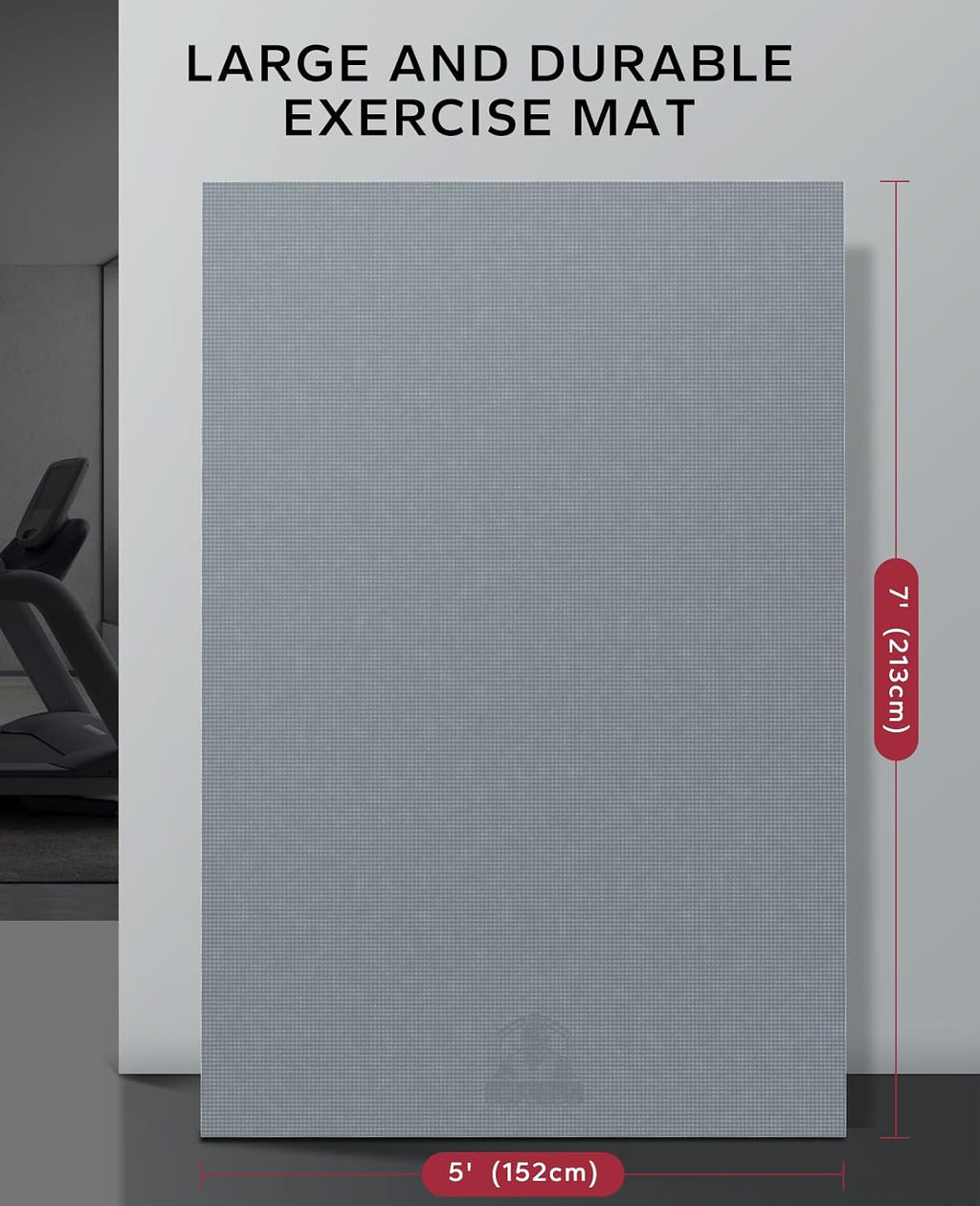 HAPBEAR Large Exercise Mat-7'x5'/6'x8'/6'x9'/6'x10'/6'x12'x8mm(1/3'),Non-Slip, Ultra Durable, Thick Workout Mat for Home Gym Flooring Cardio, Yoga for Fitness, High-Density, Shoes-Friendly