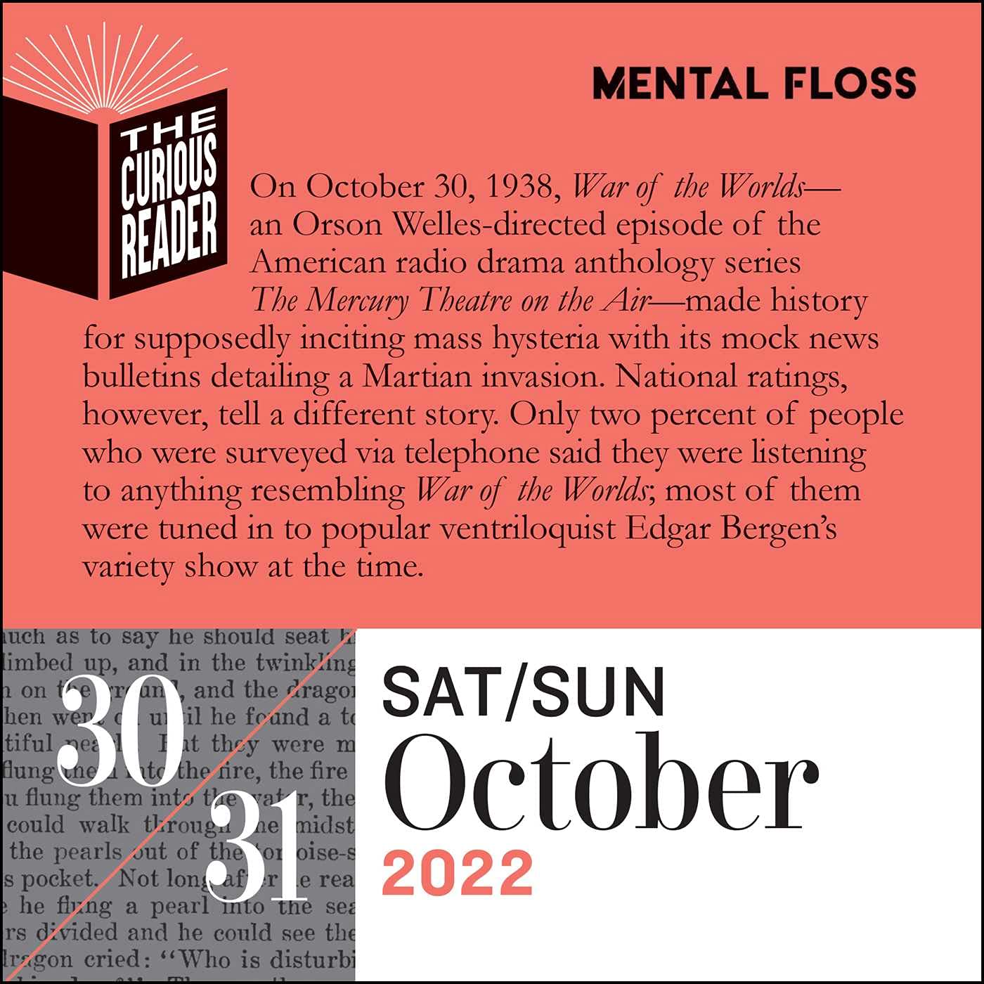 The Curious Reader 2022 Day-to-Day Calendar: Literary Miscellany for Book Lovers
