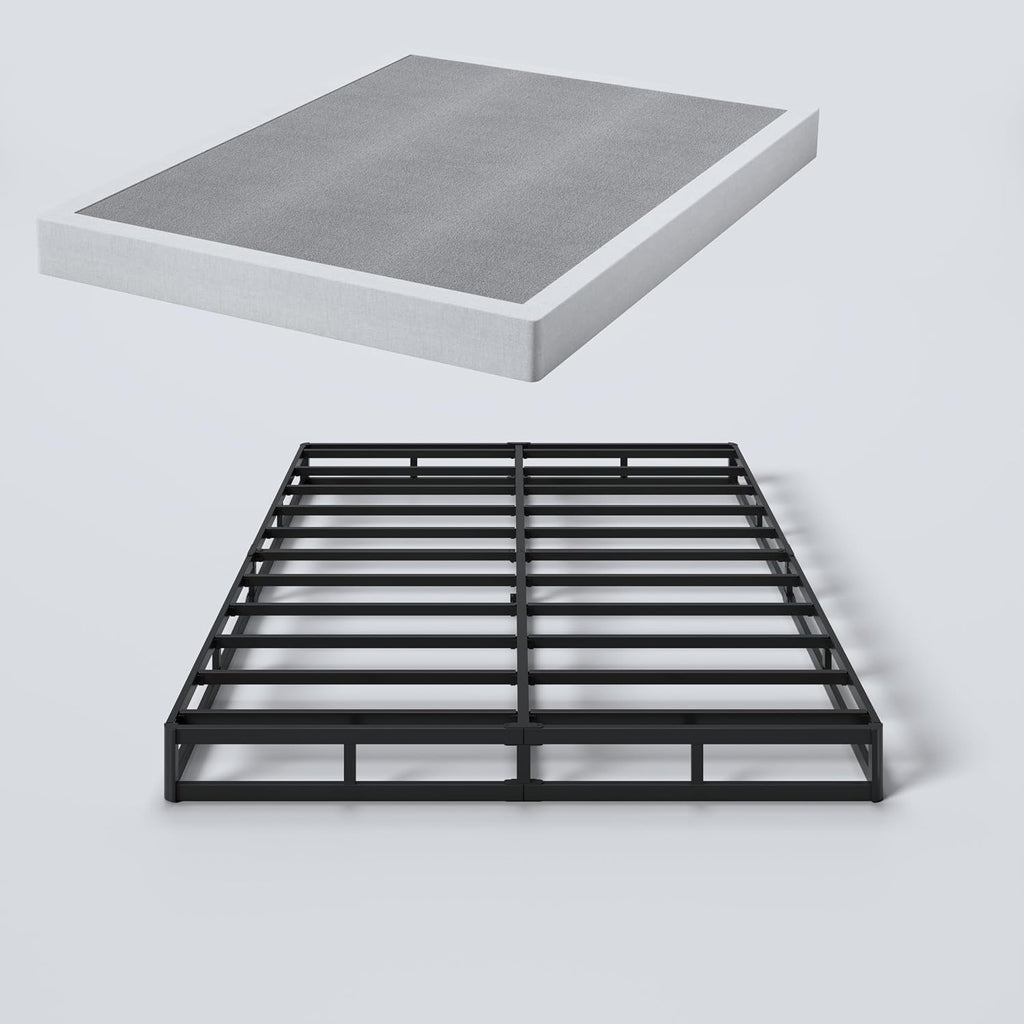 SHLAND Box Springs King 6 Inch High King Size Box Spring Strong Metal Frame Mattress Foundation with Fabric Cover, Box Spring King Size Bed, Easy Assembly