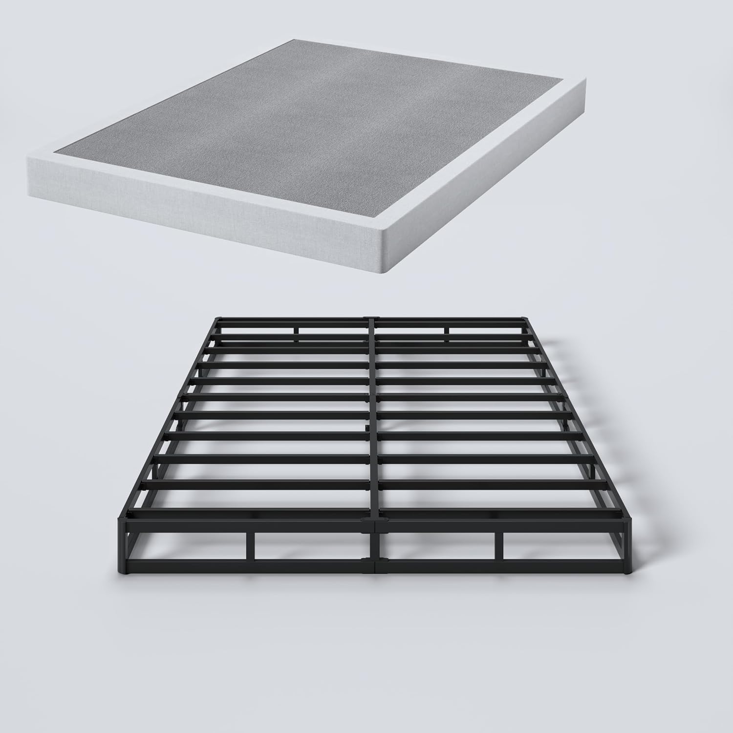 SHLAND Box Springs King 6 Inch High King Size Box Spring Strong Metal Frame Mattress Foundation with Fabric Cover, Box Spring King Size Bed, Easy Assembly