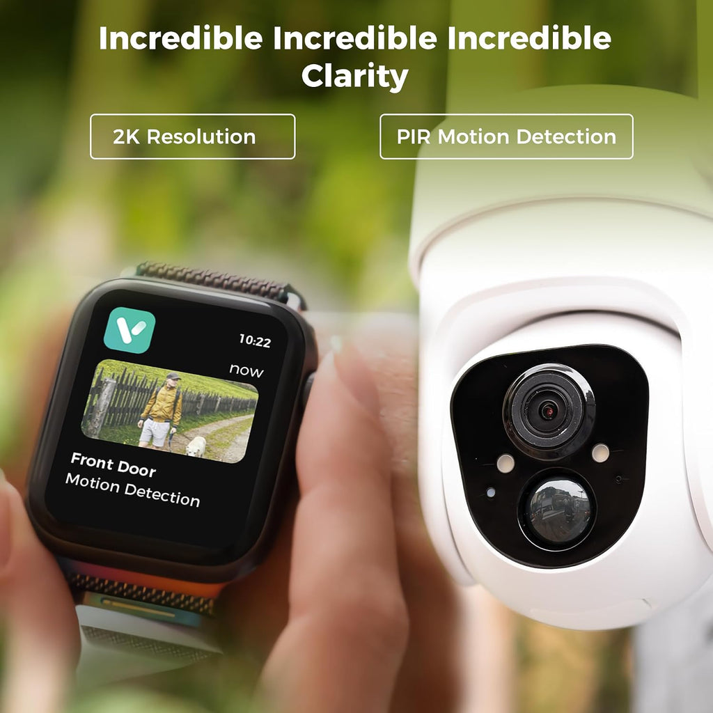 SOVMIKU Vicohome 2K AI Video Doorbell &Solar Security Camera Wireless Outdoor, Color Night Vision,Two Way Audio, Motion Detection, Easy to Setup,Audible Flashlight Siren 180 Days Care Plan