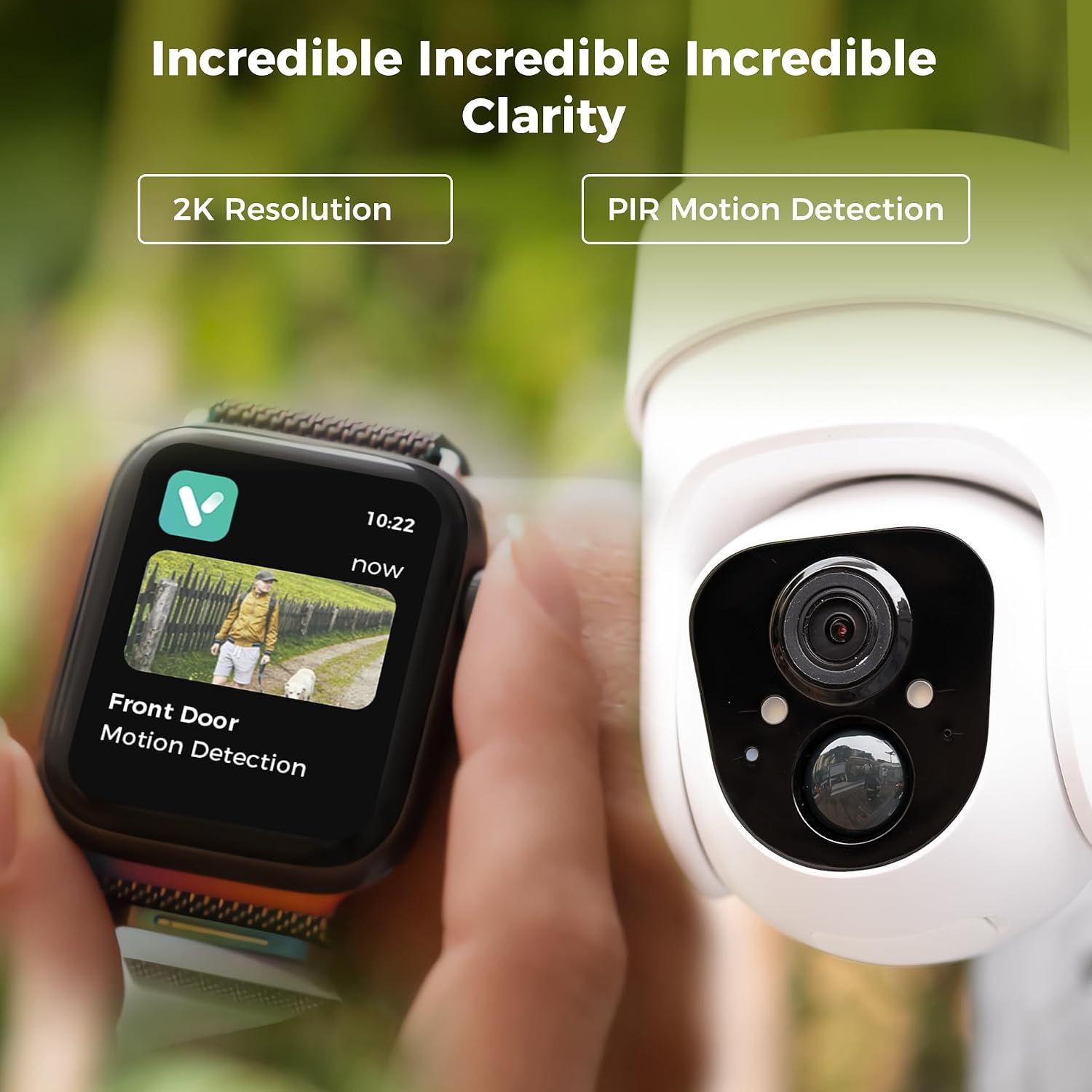 SOVMIKU Vicohome 2K AI Video Doorbell &Solar Security Camera Wireless Outdoor, Color Night Vision,Two Way Audio, Motion Detection, Easy to Setup,Audible Flashlight Siren 180 Days Care Plan
