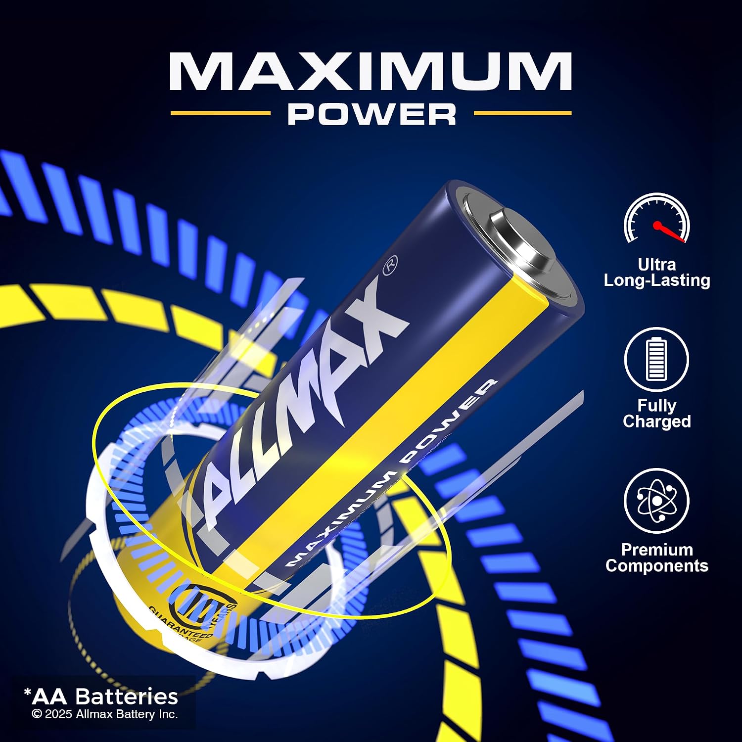 Allmax AA Maximum Power Alkaline Double A Batteries (600 Count Wholesale Pack / 6 Boxes of 100) – Ultra Long-Lasting, Leakproof Design, 10-Year Shelf Life, Maximum Performance (1.5V)