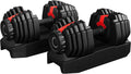 Yaheetech Adjustable Dumbbell Set Free Weights for Home Gym 15-in-1 Quick Lock Adjustable Dumbbells Interchangeable Women Men Full Body Strength Training with Anti-Slip Handle Black