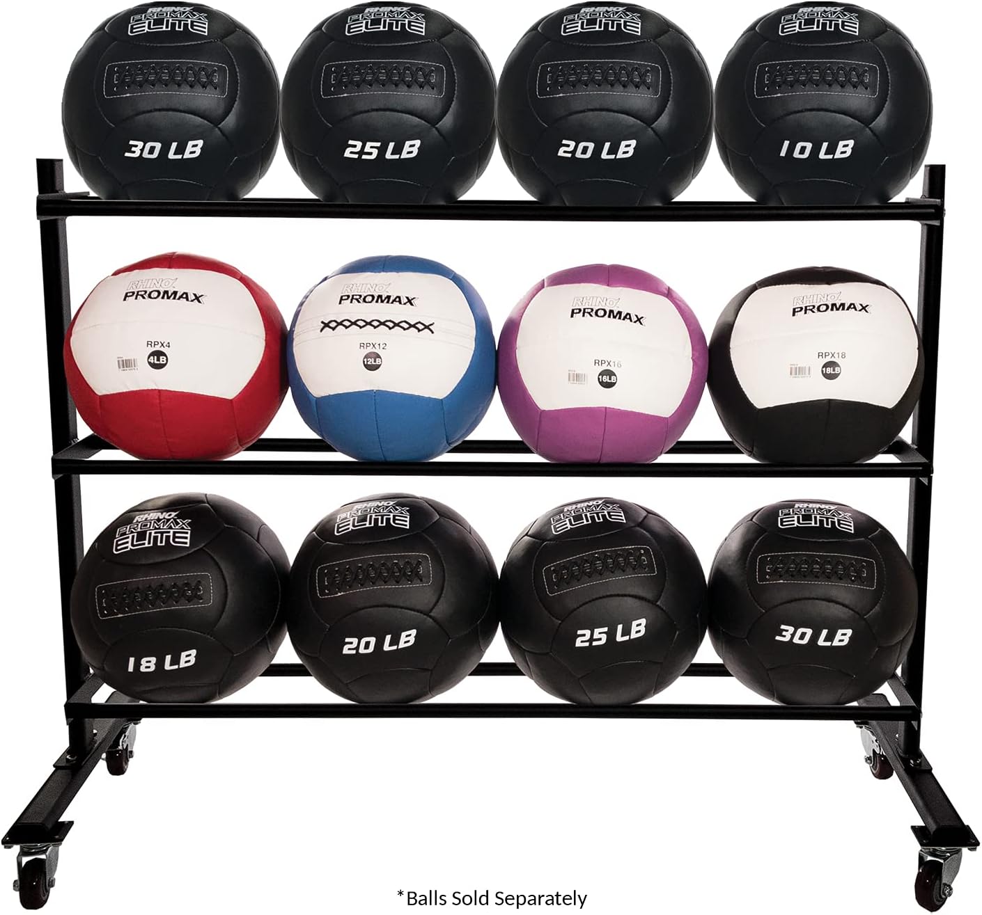 Champion Sports Rhino Promax Wall Balls - Soft Shell Non-Slip Grip for Weightlifting, Plyometrics, Cross Training, & Home Gym