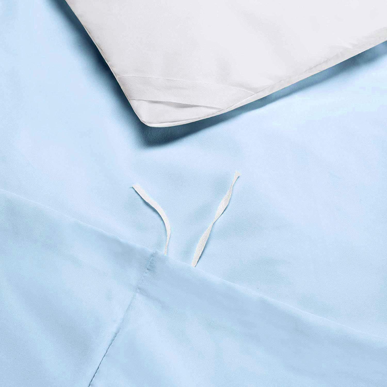 4 Piece Bed in a Bag Set 100% Egyptian Cotton 600 Thread Count Duvet Cover Pillow Shams & Fitted Sheet with Extra Deep Pocket Soft Bedding(Queen Size, Sky Blue)