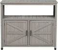 48' Potting Bench with Storage Cabinet, Solid Wood Garden Work Bench, Outdoor Prep Table & Potting Station for Patio, Backyard & BBQ, Grey