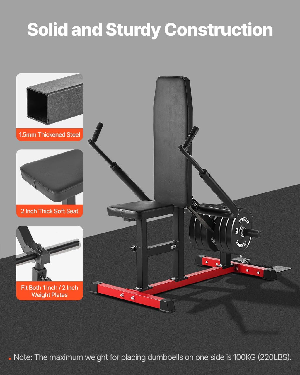 VEVOR Chest Press Machine, Bench Press Set, Adjustable Flat Incline Bench with Independent Converging Arms, Upper Chest Equipment, Fitness Home Gym Equipment Chest