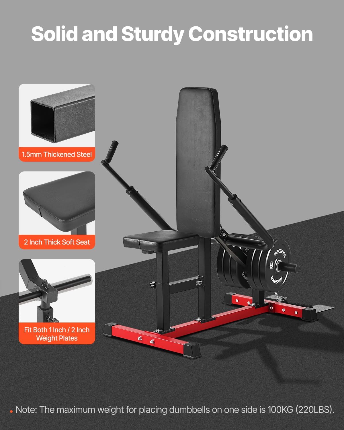 VEVOR Chest Press Machine, Bench Press Set, Adjustable Flat Incline Bench with Independent Converging Arms, Upper Chest Equipment, Fitness Home Gym Equipment Chest