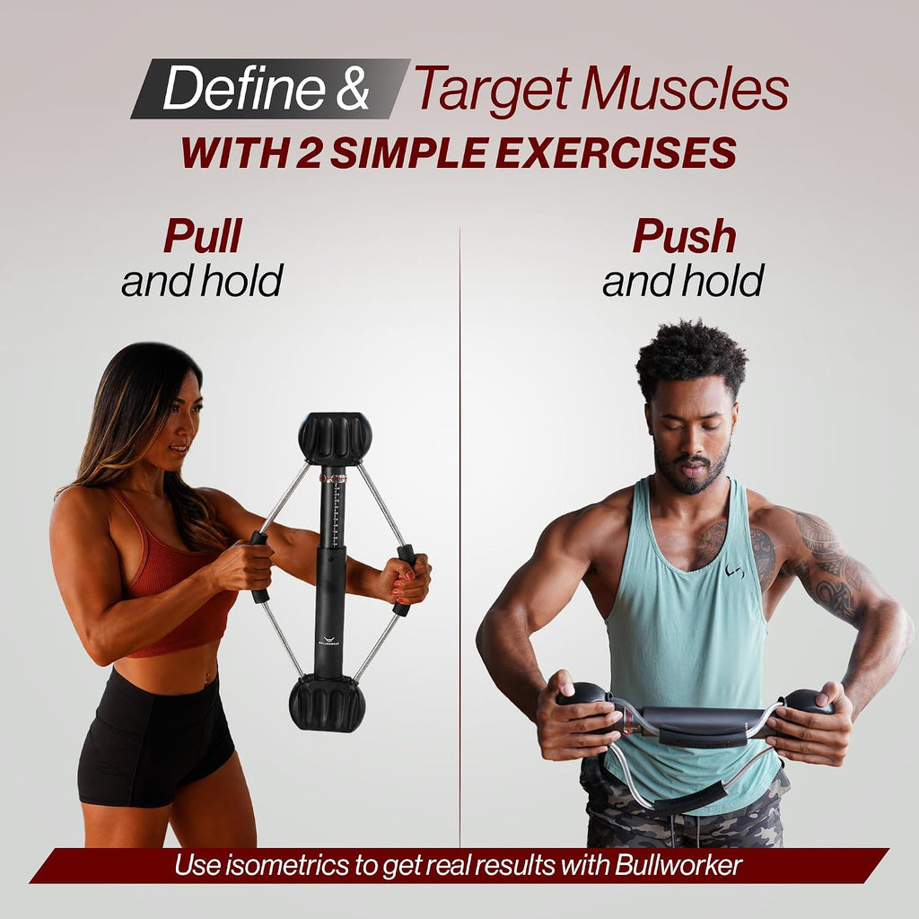 Bullworker Steel Bow 20' - Portable Home Gym Equipment & Isometric Exercise Equipment for Arms, Chest, Back, Shoulders, Core, Biceps, Triceps, Abs - Strength Training Equipment