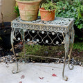 Outdoor Wrought Iron Flower Stand, Heavy Duty Garden Potting Bench Table,2 Tier Metal Plant Stand,Large Garden Work Bench Station,for Home Garden Backyard,A