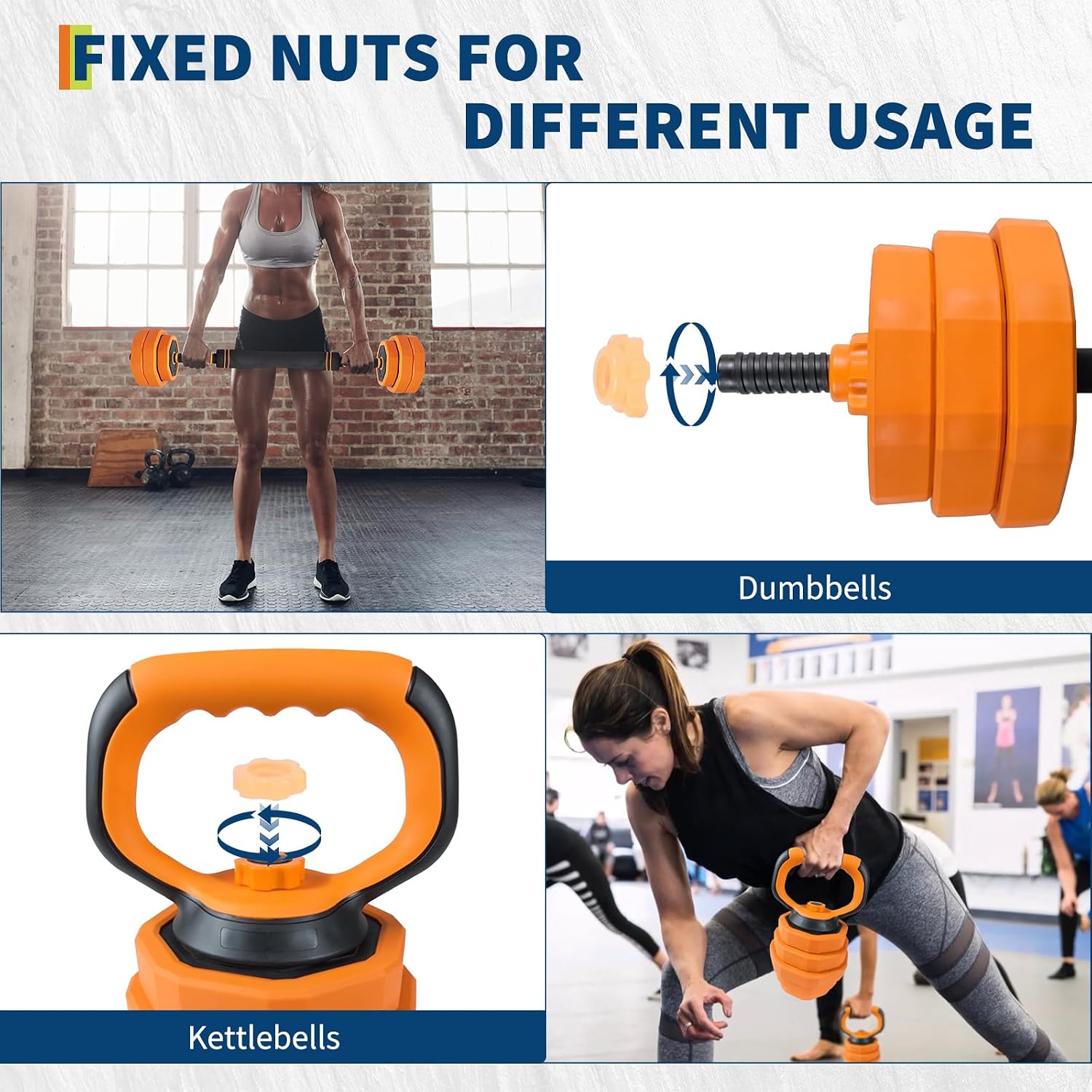 4-In-1 Adjustable Dumbbell Set (44/66/88LB) - Convertible to Barbell, Kettlebell & Push Up Stands, Home Gym Equipment for Men & Women, Space Saving Weights with PVC Coating