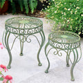 2Pcs Metal flower stand, Heavy Duty Plant Pot Shelf,Outdoor Garden Potting Bench Table,Iron Flower Pot Stands/rack,Outdoor/Indoor Plant Display Rack,for Home Garden Backyard Patio,Green