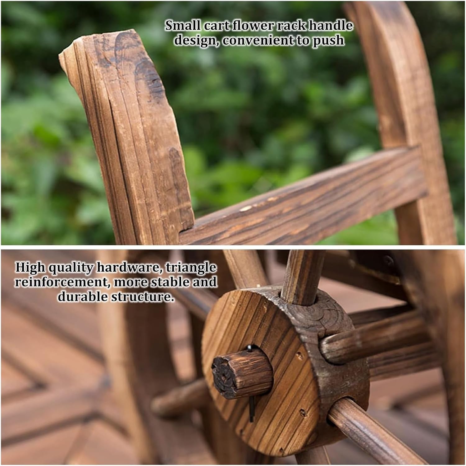 Plant Stand Indoor, Wood Plant Stand, Outdoor Potting Bench,Home and Outdoor Multifunctional Wooden Table Top Worktable On Two Wheels
