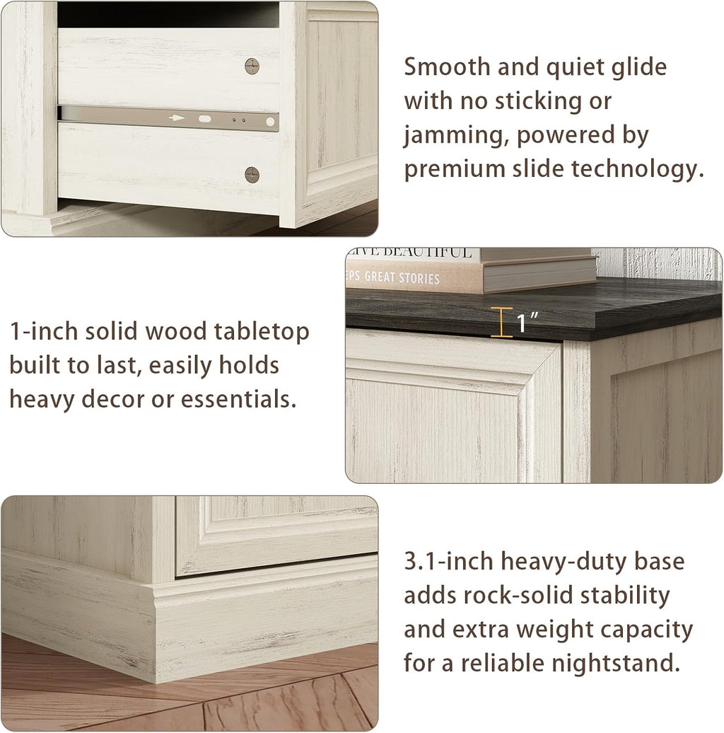 CARPETNAL Farmhouse 8 Drawer Dresser for Bedroom, 55' Wide Modern White Dresser TV Stand with Large Drawers & Bar Handles, Rustic Wood Chest of Drawers for Bedroom, Living Room, Hallway, Entryway.