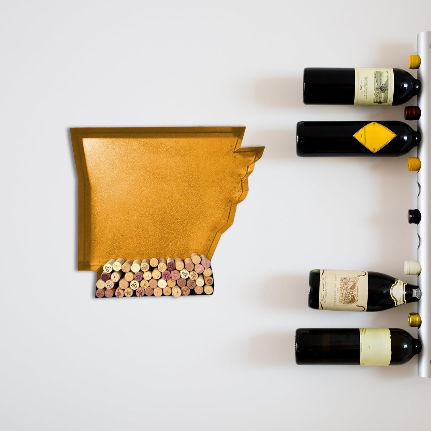 NEONSİGN Arkansas Map Wine Cork Holder Metal Arkansas Decor Sign Wine Bar Pub Home Decoration (Gold, 36 inch)