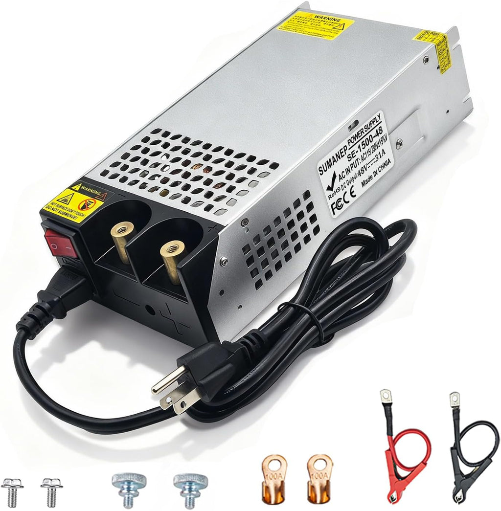 New Version AC to DC 48V 31A 1500W Power Supply,120V to 48V Converter/110V to 48V Converter for 48v RV, Pump, LED Strip, LCD Monitor (DC48V-31A-1500W)