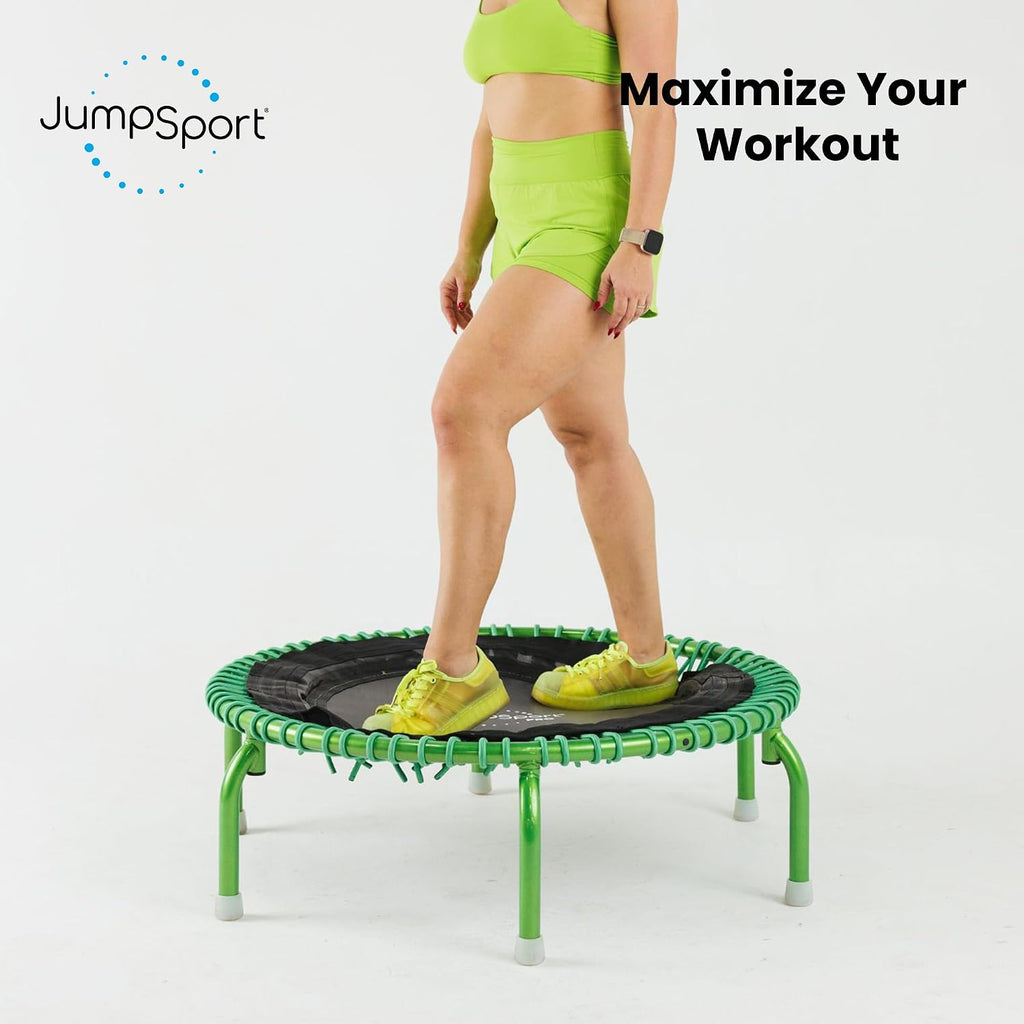 JumpSport 350 PRO 39 Inch Fitness Trampoline Indoor Rebounder Cardio Workout Equipment 300 lb Capacity