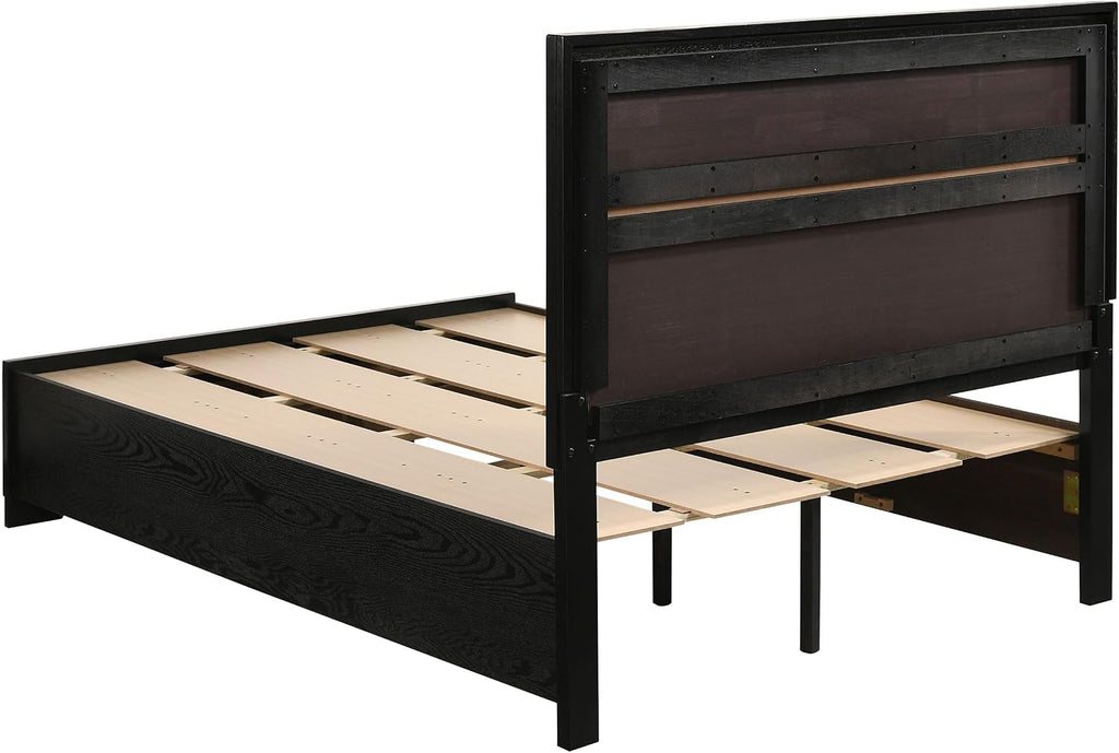 Coaster Home Furnishings Miranda Contemporary 5-Piece Bedroom Set Full Size Storage Panel Bed Frame 50-inch Headboard Black 206361F-S5