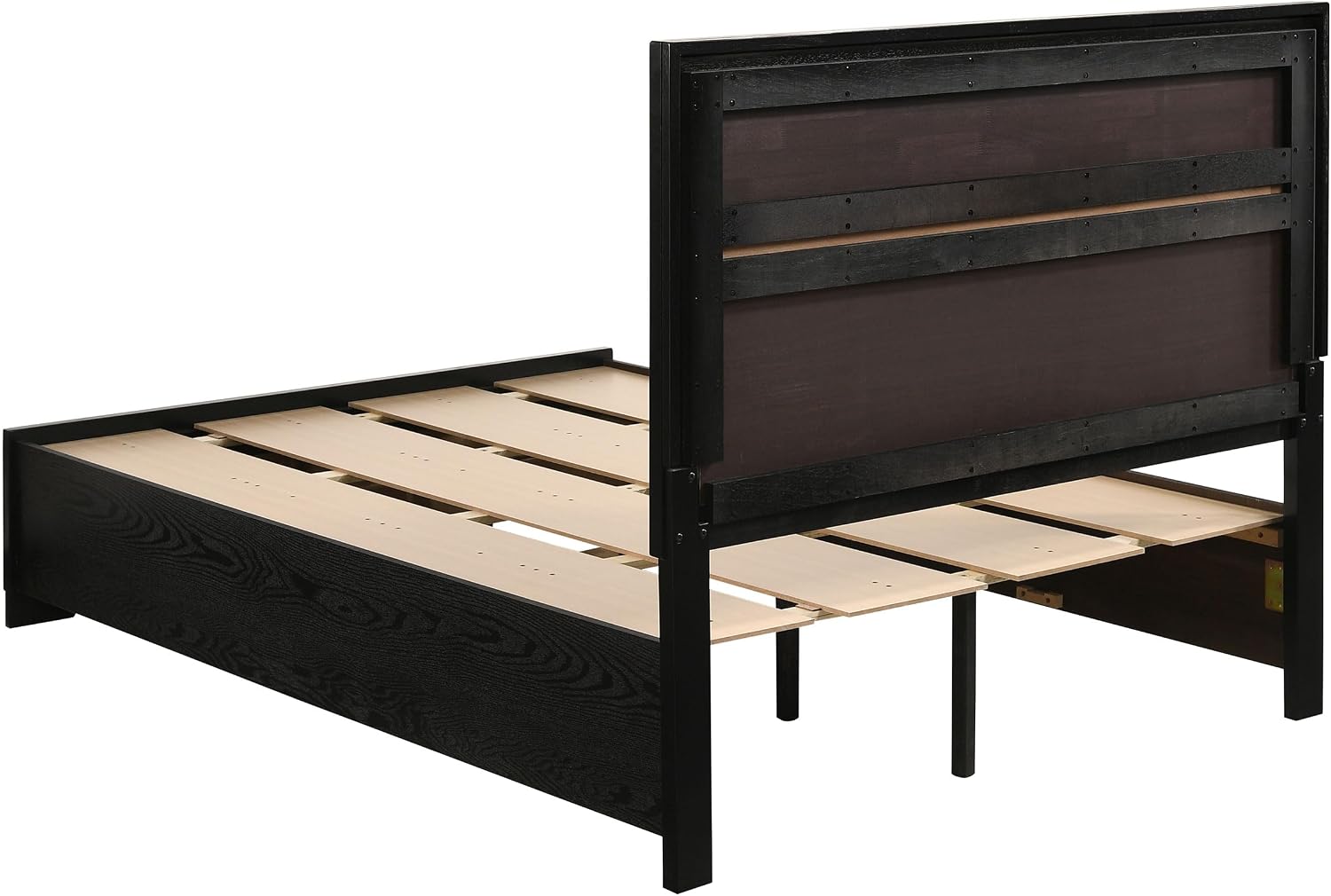 Coaster Home Furnishings Miranda Contemporary 5-Piece Bedroom Set Full Size Storage Panel Bed Frame 50-inch Headboard Black 206361F-S5