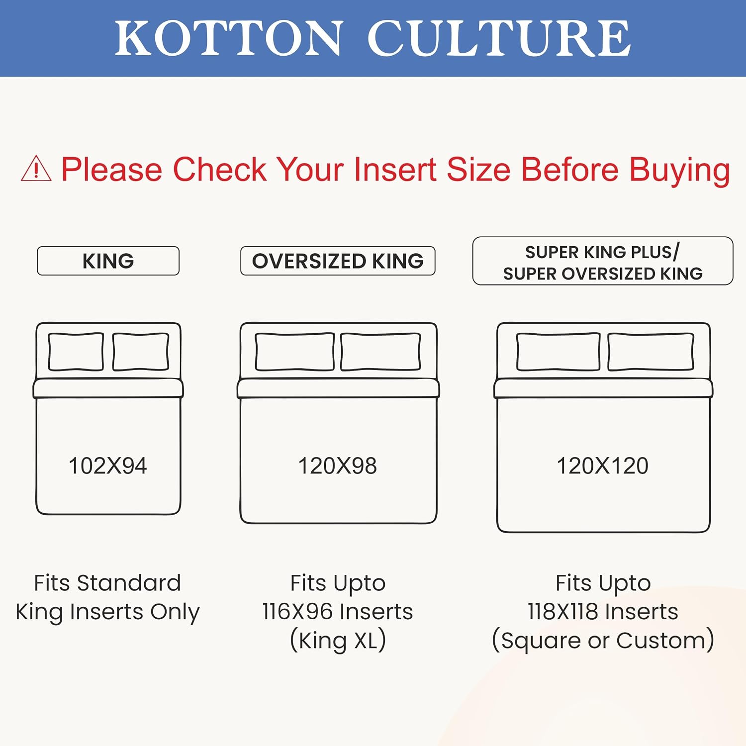 Kotton Culture 120'x 98' 1 Pc Oversized King Pinch Pleated - Pintuck Duvet Cover Only-100% Egyptian Cotton 1000 TC Comforter Cover-Zipper Closure & 7 Internal Ties- Fits Large King Inserts - Navy Blue