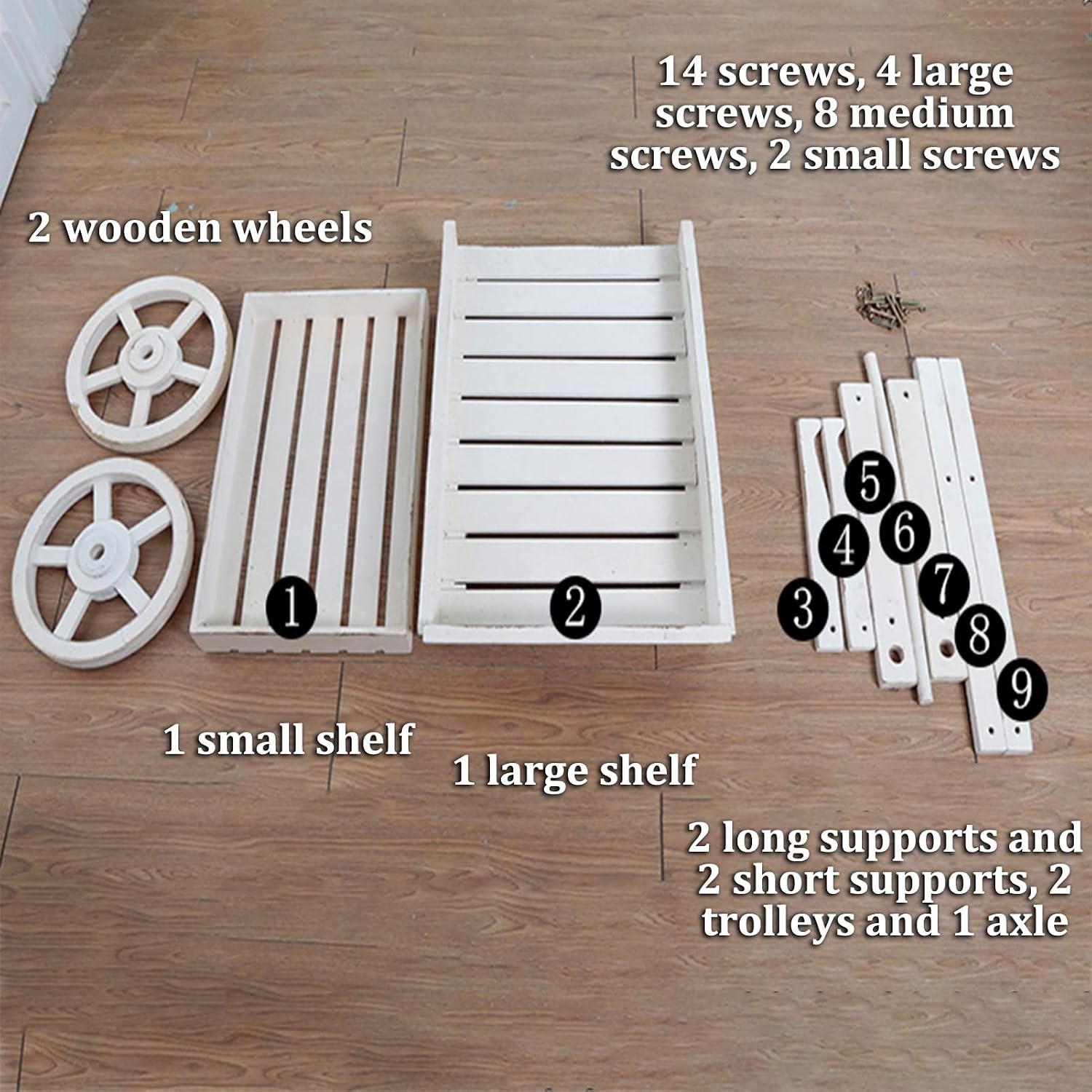 Outdoor Potting Bench Cart Table, Home and Outdoor Multifunctional Wooden Table Top Worktable On Two Wheels