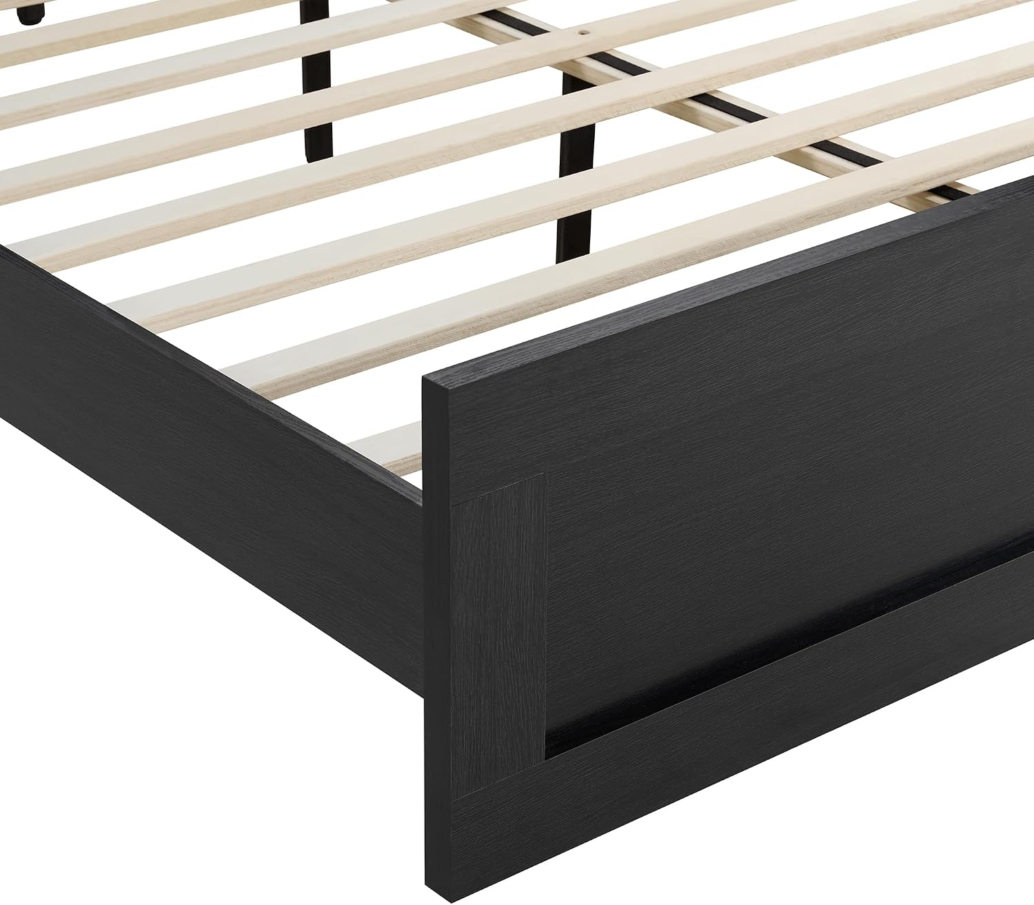 KISLOT Wood Bed Frame, Full Size Wooden Platform Bed Frame with Headboard and Footboard Mattress Foundation Farmhouse Bedroom Furniture No Box Spring Needed