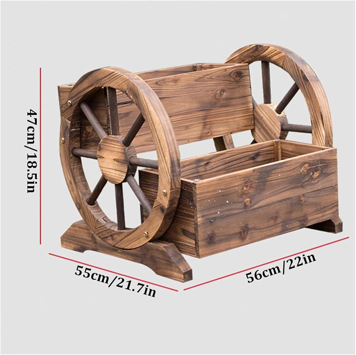 Plant Stand Indoor, Wood Plant Stand, Two Layers Outdoor Potting Bench, Garden Workstation Table with Wheels,Lower Storage and Lattice Back