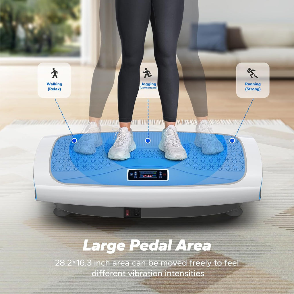 MERACH Vibration Plate Exercise Machine, 3D & 4D Vibration Plate for Lymphatic Drainage Weight Loss with 2 Tension Ropes, Whole Body Vibration Platform for Women Men, Exercise Equipment for Home