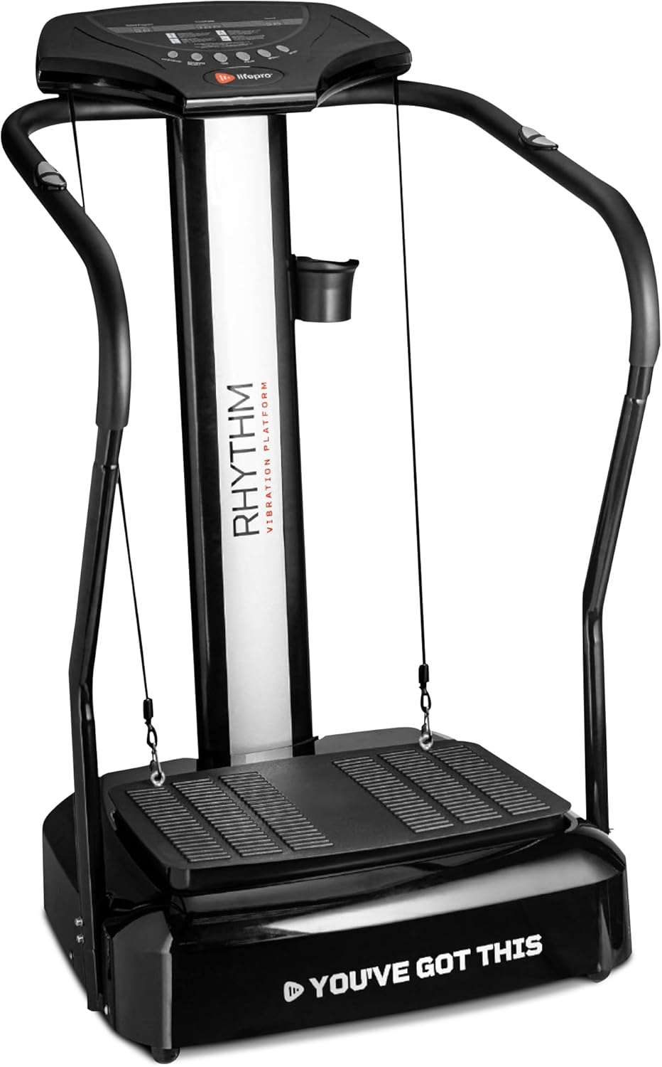 Lifepro Rhythm Vibration Plate Exercise Machine — 99 Speeds & Heart Rate Monitor Whole Body Vibration Platform Machine for Lymphatic Drainage with Handles — Standing Vibrating Platform for Home Gym