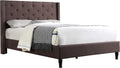 HomeLife Premiere Classics Cloth Brown Linen 51' Tall Headboard Platform Bed with Slats Full - Complete Bed 5 Year Warranty Included 007