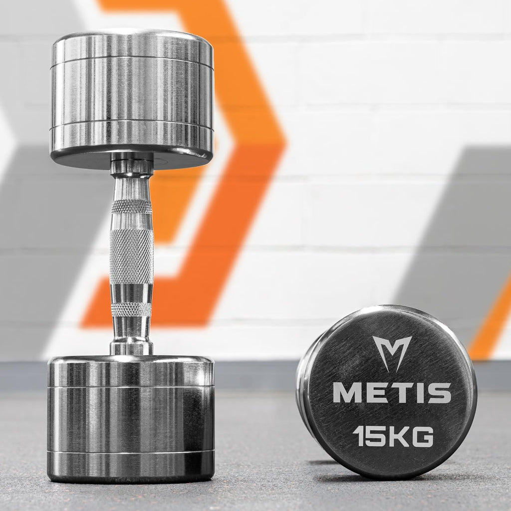 METIS Commercial Chrome Dumbbells [5.5lbs-66lbs] | Free Weights | Fitness Equipment